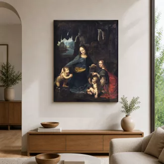 Leonardo da Vinci - Sziklás Madonna vászonkép