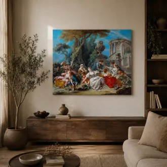 François Boucher - A madárfogók vászonkép