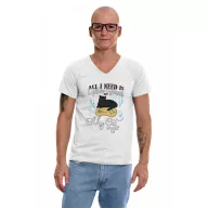   All I need is Video Games and my Cat - Férfi V Nyakú Póló