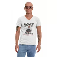 Games make me happy - Férfi V Nyakú Póló