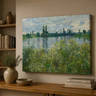 Claude Manet - A Szajna-part Vétheuil-nél vászonkép