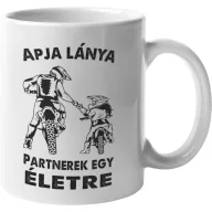 Motoros apa és lánya - Bögre