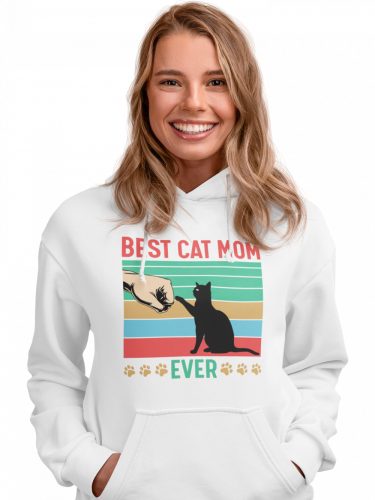 Best cat mom ever - Unisex Kapucnis Pulóver