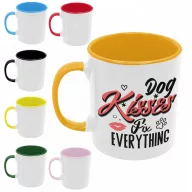 Dog kisses fix everything - Színes Bögre