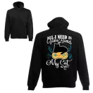 All I need is Video Games and my Cat - Unisex Zipzáros Pulóver