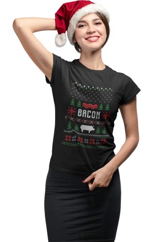 Karácsonyi Bacon - Női Póló