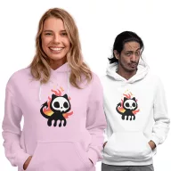 Pokoli Cica - Unisex Kapucnis Pulóver