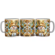 Arany Porcelán Hóember - 3D Mintás Bögre