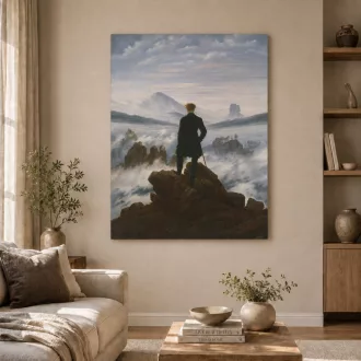   Caspar David Friedrich - Vándor a köd-tenger felett vászonkép