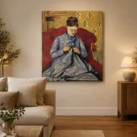   Paul Cézanne - Madame Cézanne vörös karosszékben vászonkép