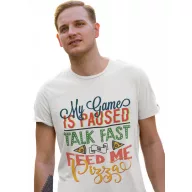 Talk fast or feed me pizza - Férfi Póló