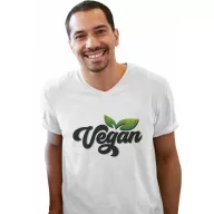 Színes Vegan logó - Férfi V Nyakú Póló