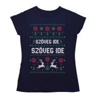 Egyedi szöveges rénszarvaspáros minta - Női Póló
