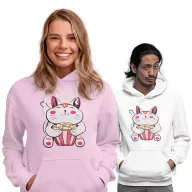 Popcorn Cica - Unisex Kapucnis Pulóver