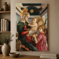   Sandro Botticelli - Mária a gyermekkel és két angyallal vászonkép