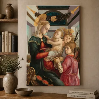  Sandro Botticelli - Mária a gyermekkel és két angyallal vászonkép