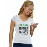 Badass Vegan - Női V-Nyakú Póló