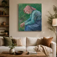 Camille Pissarro - Ülő parasztasszony vászonkép