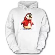 Karácsonyi Pingvin - Unisex Kapucnis Pulóver