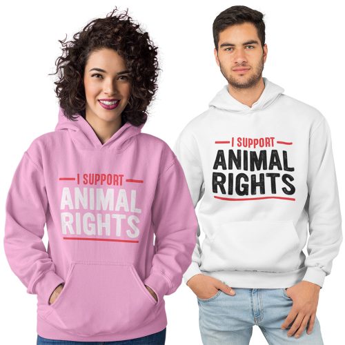 I support animal rights - Unisex Kapucnis Pulóver