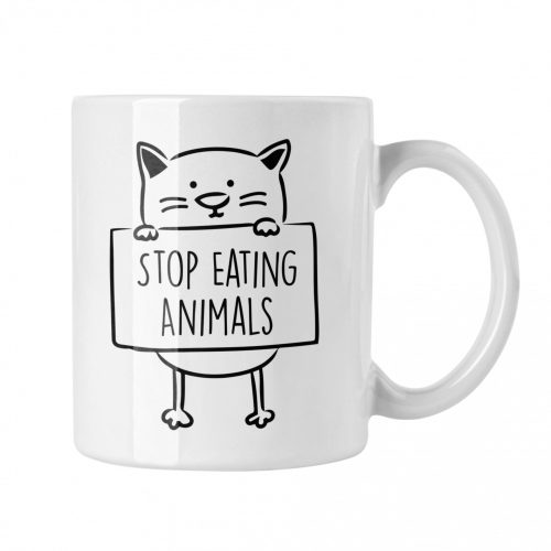 Stop eating animals - Fehér Bögre