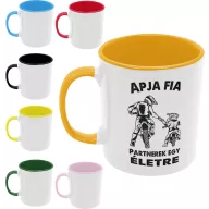 Motoros apa és fia - Színes Bögre