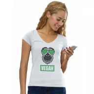 Vegan love - Női V-Nyakú Póló