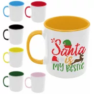 Santa is my bestie - Színes Bögre