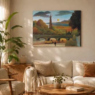  Henri Rousseau - A Szajna és az Eiffel-torony naplementekor vászonkép