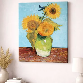 Vincent van Gogh - Három napraforgó vázában vászonkép