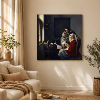   Johannes Vermeer - A zenehagyás közben félbeszakított lány vászonkép