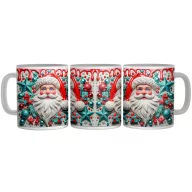 Piros és Zöld Porcelán Télapó - 3D Mintás Bögre