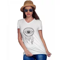 Álomfogó szem - Női V Nyakú Póló