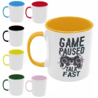 Game paused, talk fast - Színes Bögre