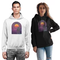 Retro Űrhajós - Unisex Kapucnis Pulóver