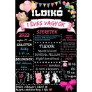 Babaszoba Dekoráció - 1 éves szülinapi függesztett vászonkép lányoknak (személyre szabható)