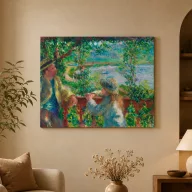 Pierre-Auguste Renoir - A tó közelében vászonkép