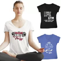 GYM Fitness Női V-Nyakú Pólók