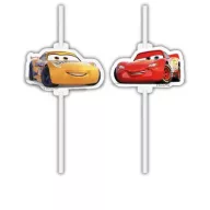 4db Papír szívószál CARS DISNEY