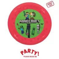 4db újrafelhasználható bulitányér 21cm MINECRAFT