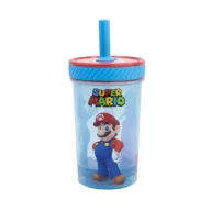   Super Mario felboríthatatlan csúszásgátlós műanyag pohár szívószállal - 370ML