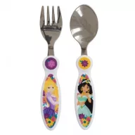   2 DB ELLIPTIKUS FÉM EVŐESZKÖZ SZETT DISNEY PRINCESS BÁTOR ÉS MESZ