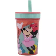   Disney Minnie egér műanyag, szivárgásmentes szilikon szívószálas pohár - 420 ml 