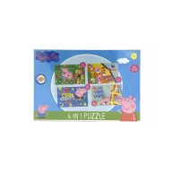 Peppa malac 4 az 1 ben Puzzle 12-13-20-24 darabos - Zöld