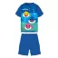 Baby Shark nyári rövid ujjú gyerek pizsama - pamut jersey pizsama - középkék-kék - 104