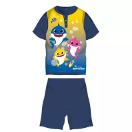   Baby Shark nyári rövid ujjú gyerek pizsama - pamut jersey pizsama