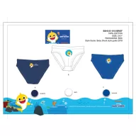 Baby Shark kisfiú alsó - 3 darabos pamut alsó