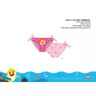  Baby Shark baba fürdőruha alsó kislányoknak - világosrózsaszín - 80