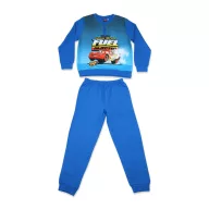 Téli flanel gyerek pizsama - Verdák - középkék - 98