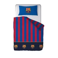   FC BARCELONA Ágynemű szett 100% pamut, ágytakaró 210x270 + gumis lepedő 135x200+28 + párnahuzat 45x155
